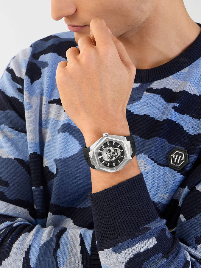 Часы Philipp Plein The Skull PWPWA0124 — черный, металл сталь