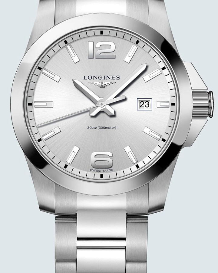 Часы Longines Conquest L3.760.4.76.6 — серебристый, металл сталь