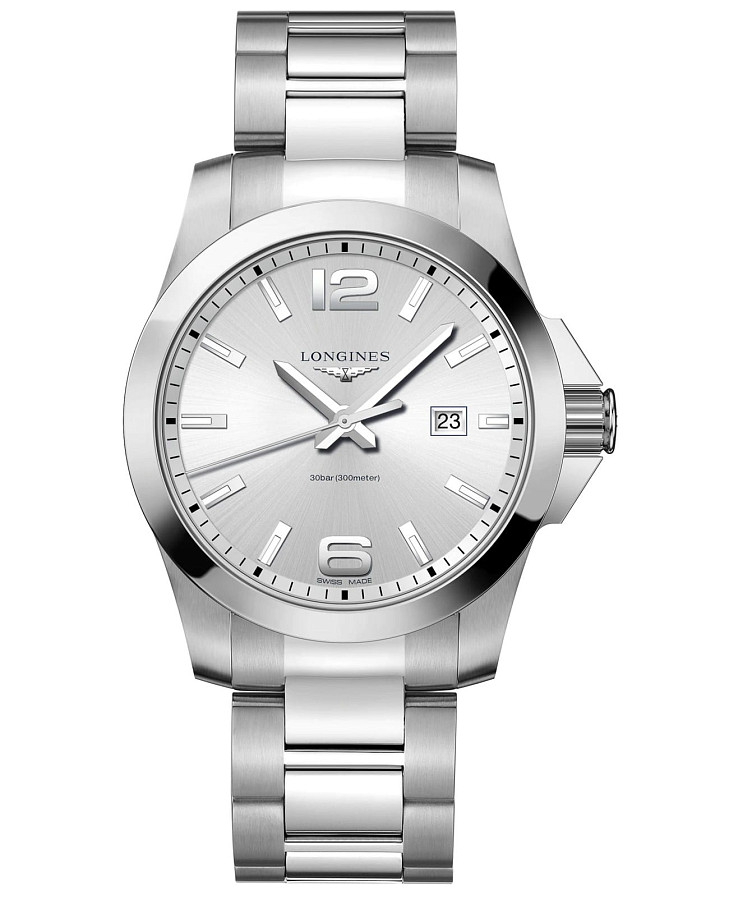Часы Longines Conquest L3.760.4.76.6 — мужские, серебристый