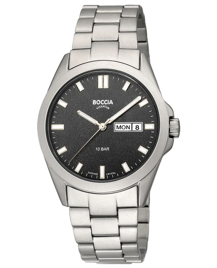 Часы Boccia Titanium 3683-02 — мужские, черный