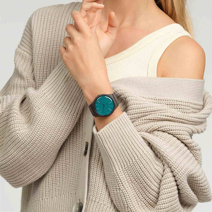Часы Swatch New Gent Biosourced SO29C100 — голубой, пластик