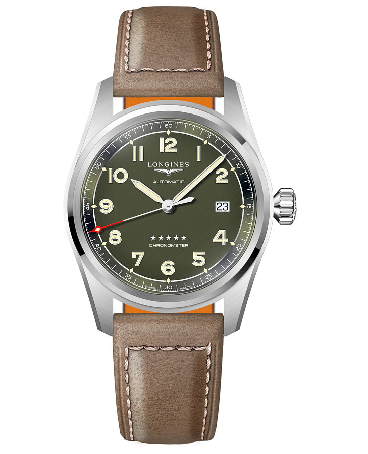 Часы Longines Spirit L3.810.4.03.2 — мужские, зеленый
