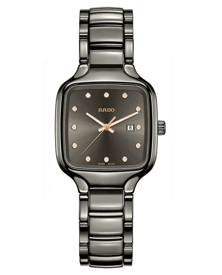 Часы Rado True Square Diamonds R27079702 — женские, серый