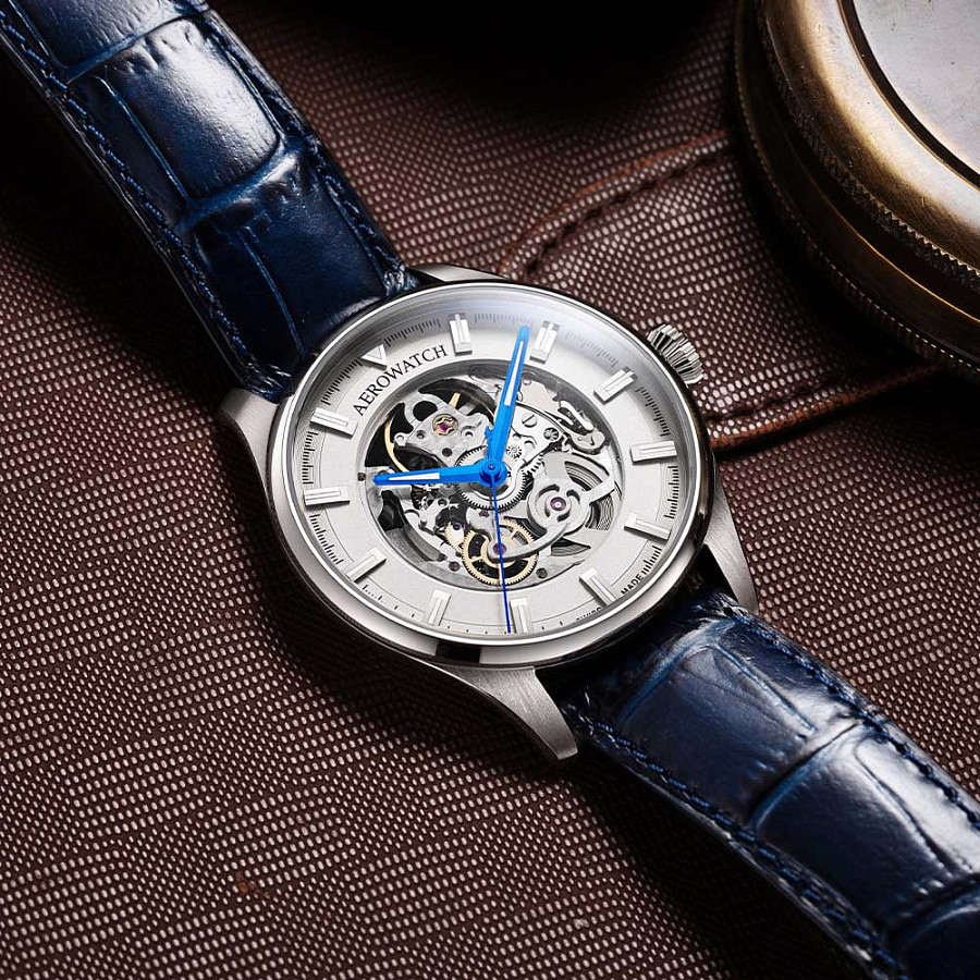 Часы Aerowatch Les Grandes Classiques Skeleton Automatic 60996 AA02 SQ — механические, Швейцария, мужские