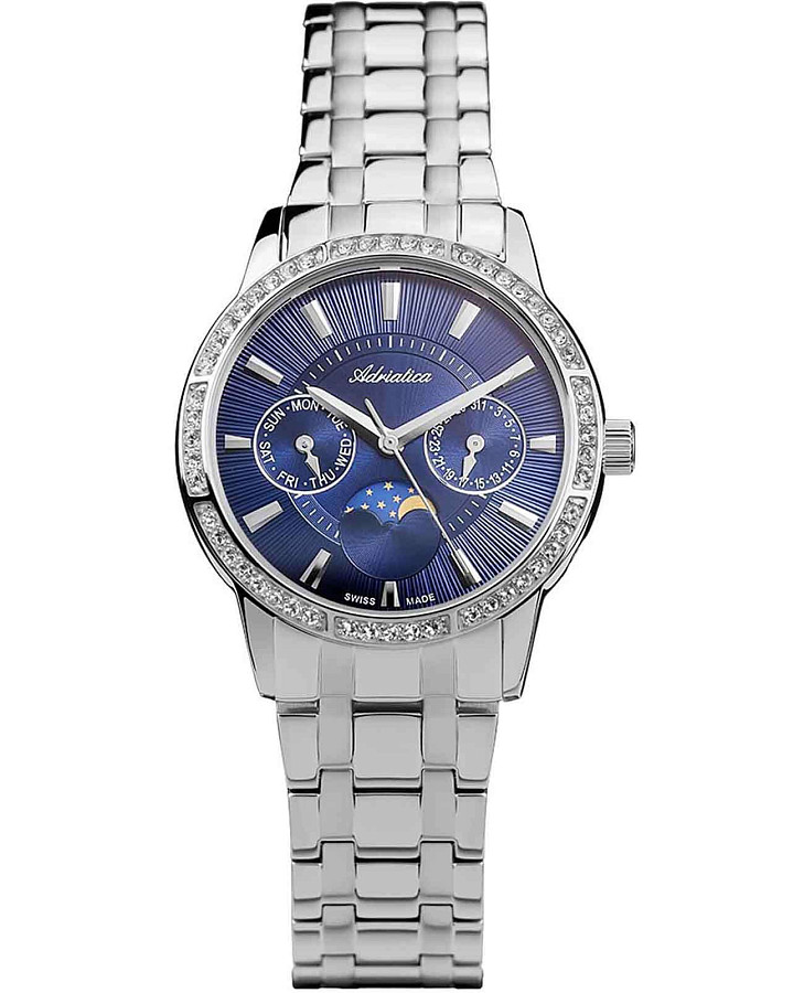 Часы Adriatica Moonphase A3601.5115QFZ — женские, синий