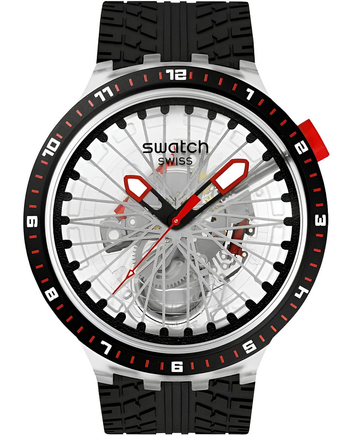 Часы Swatch Big Bold Biosourced Lacquered SB05K103 — мужские, прозрачный
