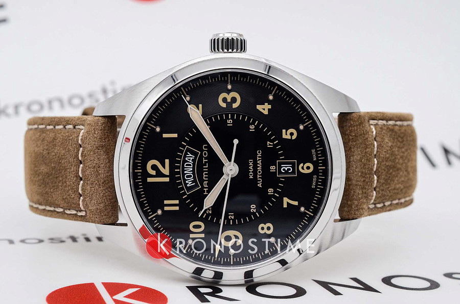 Часы Hamilton Khaki Field Day Date H70505833 — механические, сталь металл