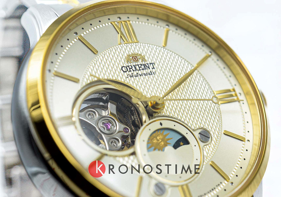 Часы Orient Sun & Moon Classic RA-AS0007S (RN-AS0007S) — мужские, нержавеющая сталь с pvd-покрытием