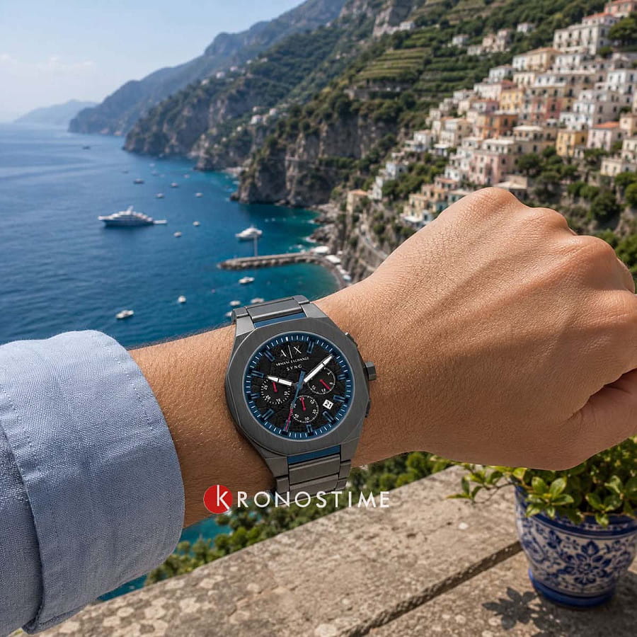 Часы Armani Exchange Sync AX4295 — синий, металл сталь