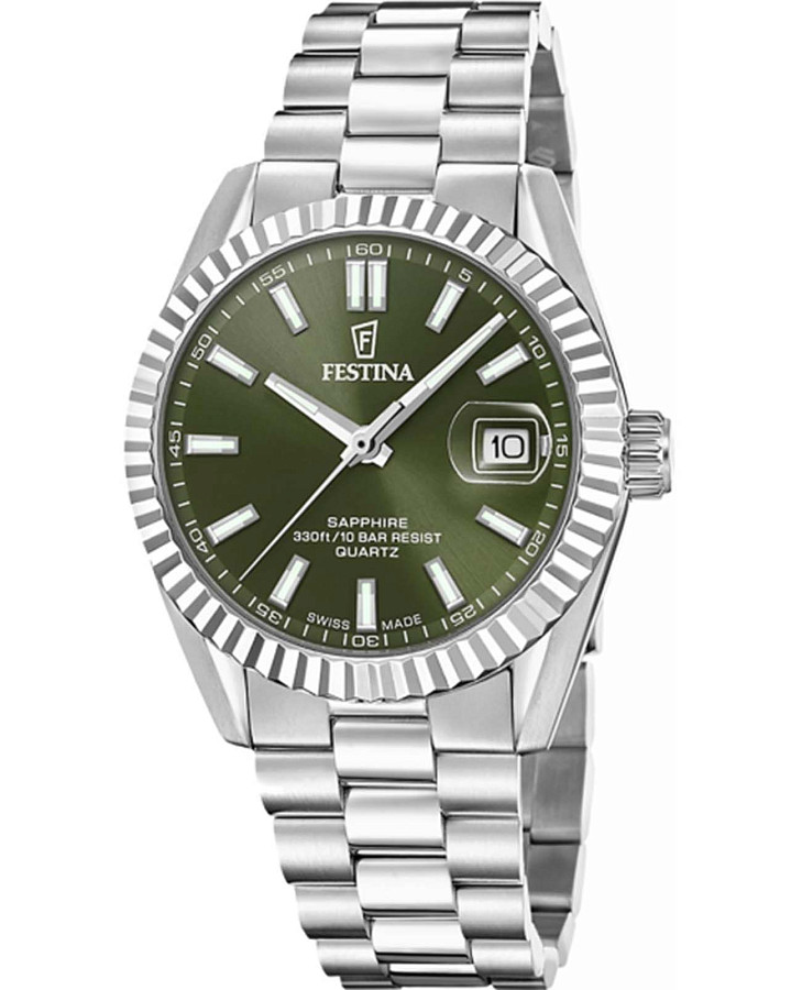 Часы Festina Swiss Made F20084/C — мужские, зеленый