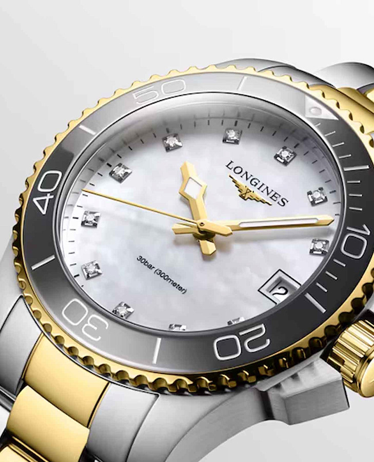 Часы Longines HydroConquest L3.370.3.87.6 — кварцевые, керамика сталь металл
