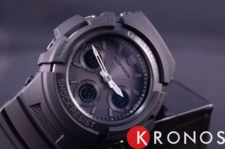 Часы Casio G-Shock AWG-M100B-1A — электронные, Япония, мужские