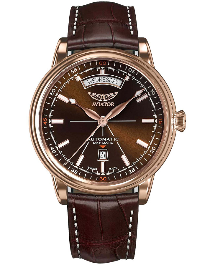 Часы Aviator Douglas Day-Date V.3.20.2.226.4 — мужские, коричневый