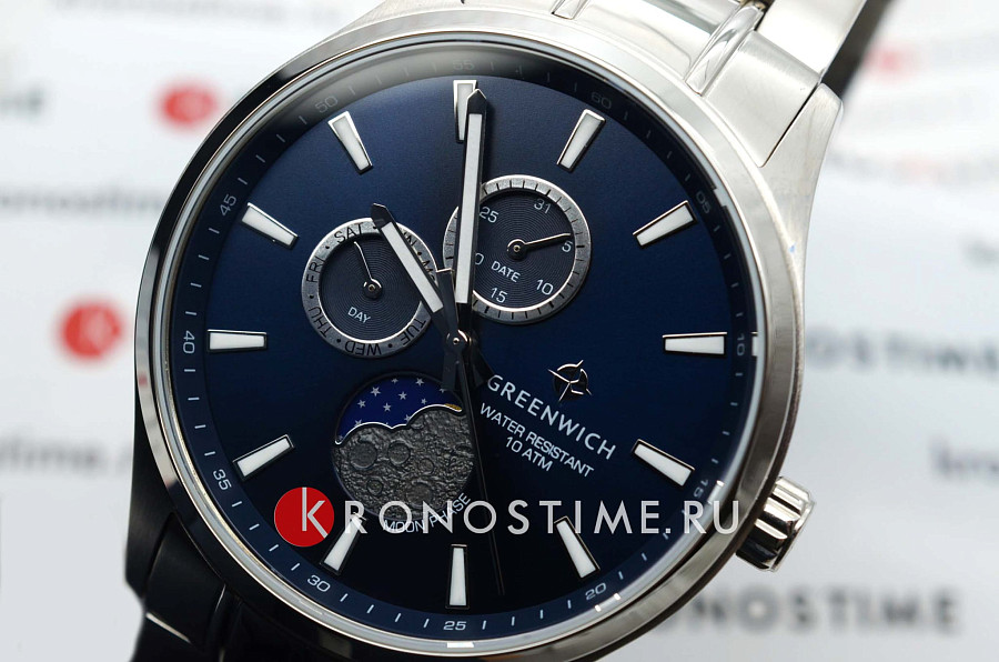 Часы Greenwich Moon Walker GW 058.10.36 — кварцевые, металл сталь