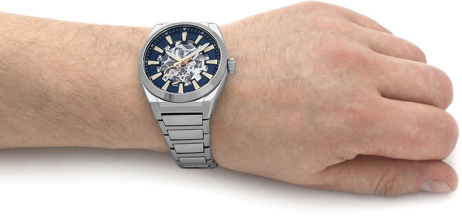 Часы Fossil Everett ME3220 — синий, металл сталь