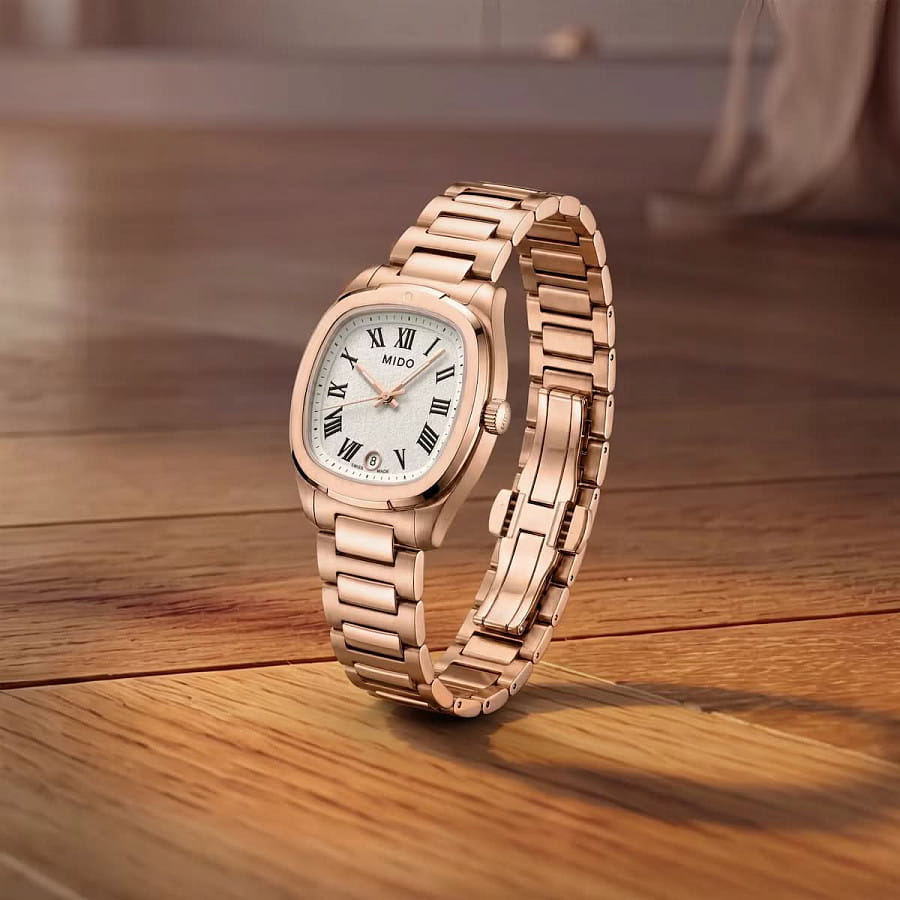 Часы Mido Multifort TV 28 Quartz M049.110.33.263.00 — нержавеющая сталь с pvd-покрытием, женские