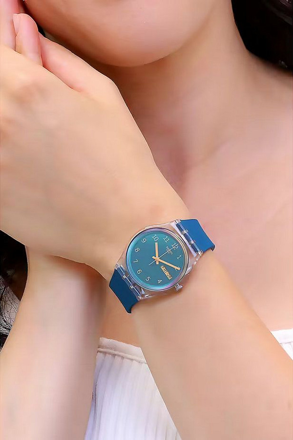 Часы Swatch Gent Biosourced Standard SO28K700 — бирюзовый, пластик