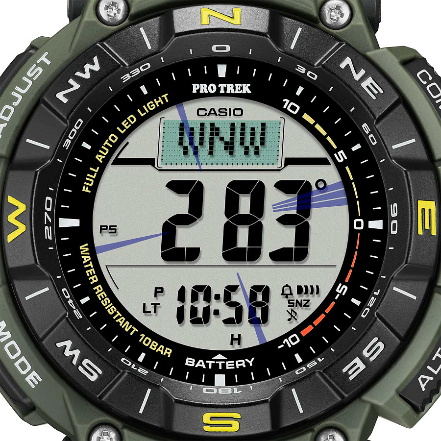 Часы Casio Pro Trek PRG-340-3DR (PRG-340-3E) — мужские, зеленый