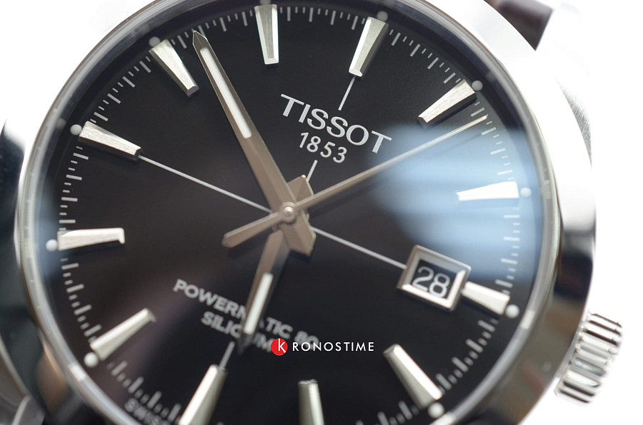 Часы Tissot Gentleman Powermatic 80 Silicium T127.407.16.051.01 — черный, сталь металл