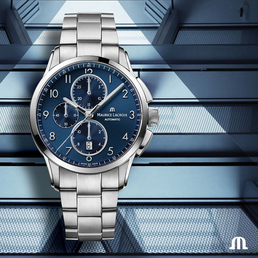 Часы Maurice Lacroix Pontos Chronograph 43mm PT6388-SS002-420-1 — механические, металл сталь