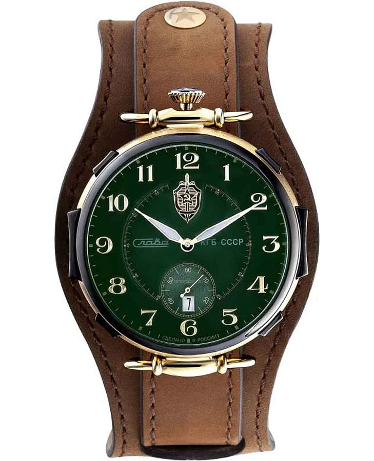 Часы Слава СССР КГБ 9624429/300-2555 — мужские, зеленый