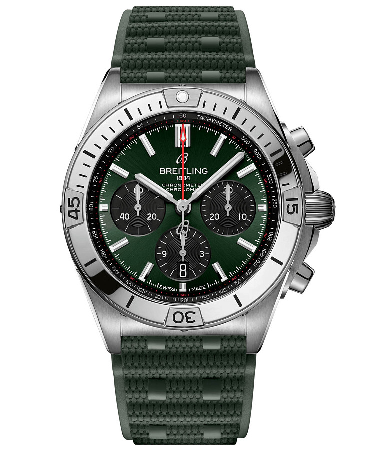 Часы Breitling Chronomat B01 42 AB0134101L2S1 — мужские, зеленый