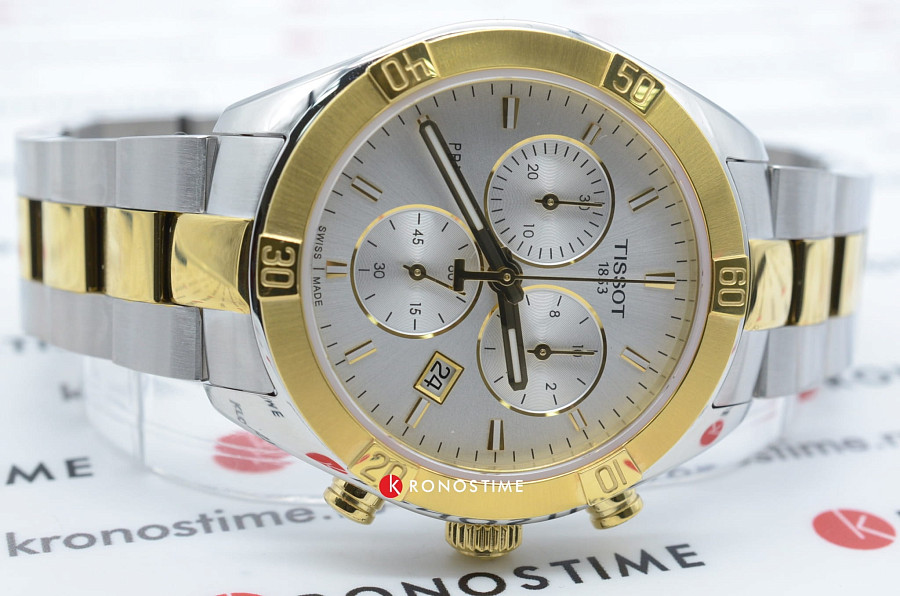 Часы Tissot PR 100 Sport Chic Chronograph T101.917.22.031.00 — женские, сталь c pvd покрытием