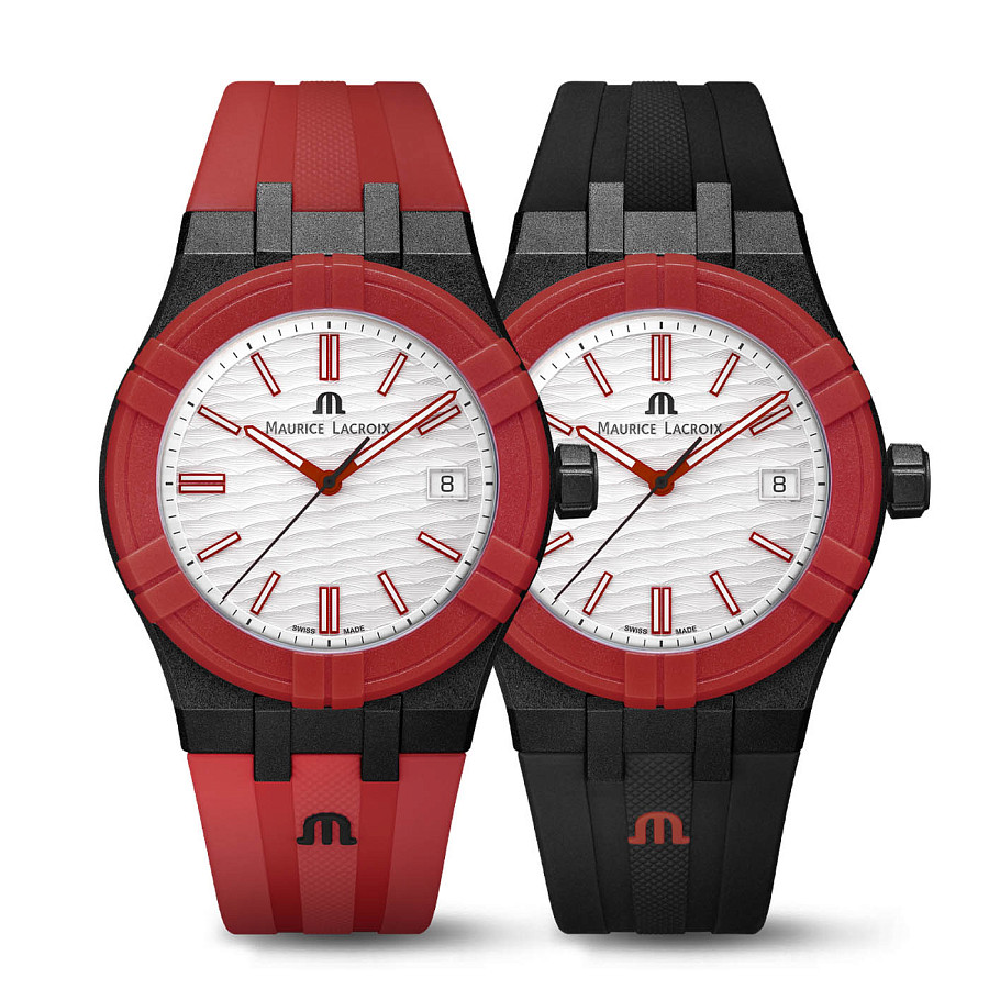 Часы Maurice Lacroix Aikon #Tide Black, Red and White AI2008-04010-400-J — пластик, Швейцария