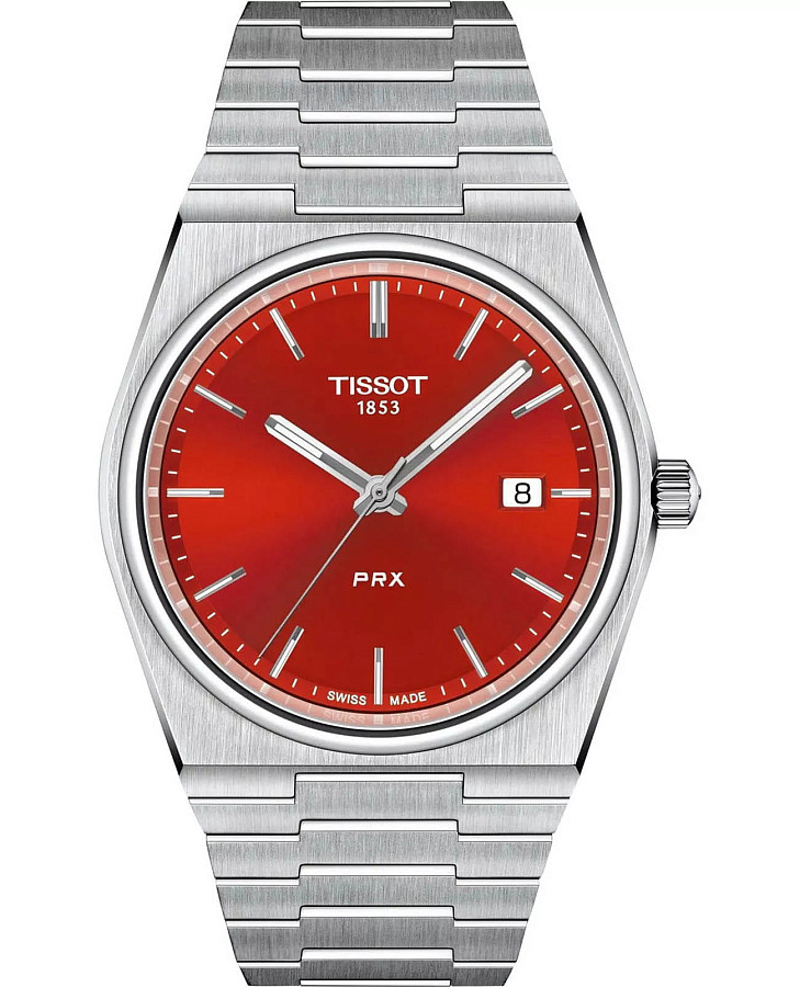Часы Tissot PRX Quartz 40mm T137.410.11.421.00 — мужские, красный