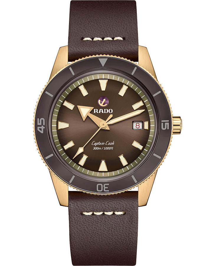 Часы Rado Captain Cook Automatic Bronze R32504306 — мужские, коричневый