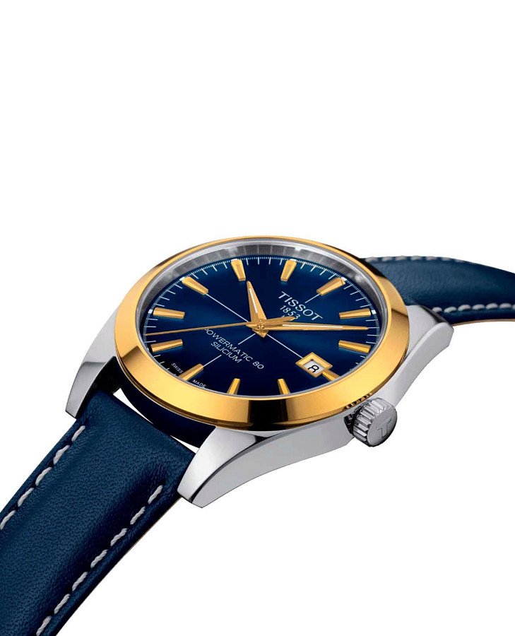 Часы Tissot Gentleman Powermatic 80 Silicium 18K Gold T927.407.46.041.01 — сталь золото металл, Швейцария