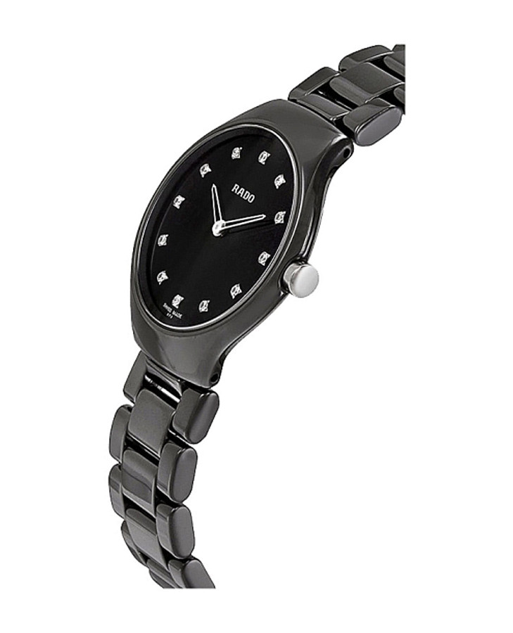 Часы Rado True Thinline Diamonds R27742732 — кварцевые, керамика металл сталь