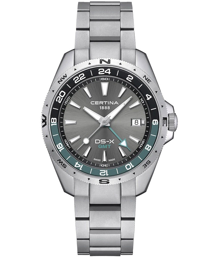 Часы Certina DS-X GMT C047.452.11.081.00 — мужские, серый