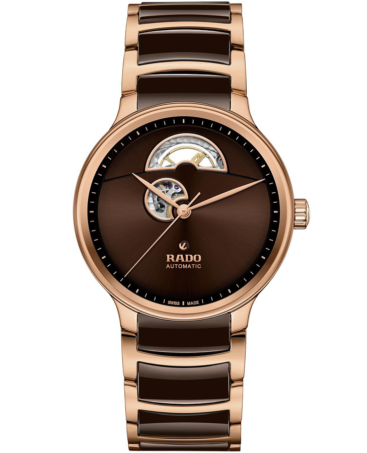 Часы Rado Centrix Automatic Open Heart R30013302 — мужские, коричневый