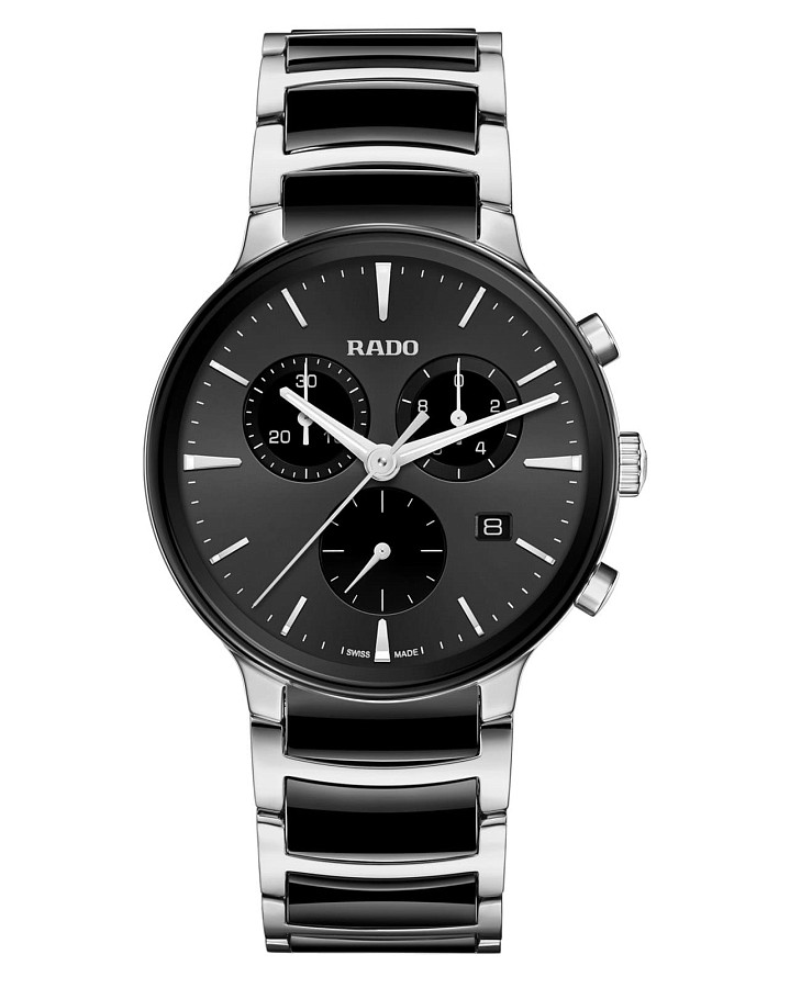 Часы Rado Centrix Chronograph R30210152 — мужские, черный