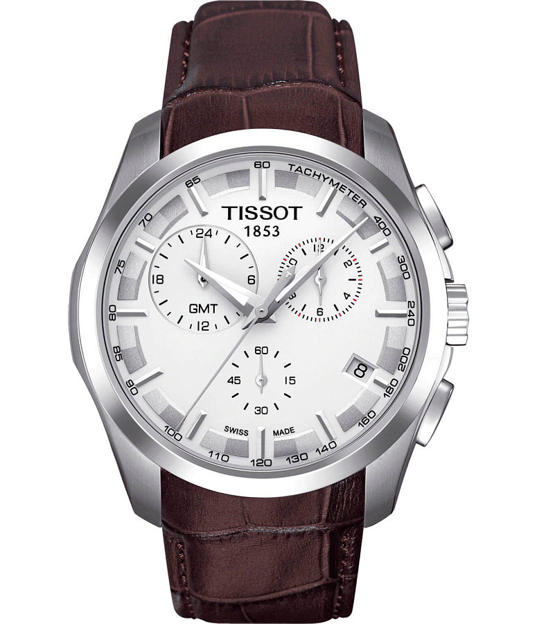 Часы Tissot Couturier GMT T035.439.16.031.00 — мужские, белый