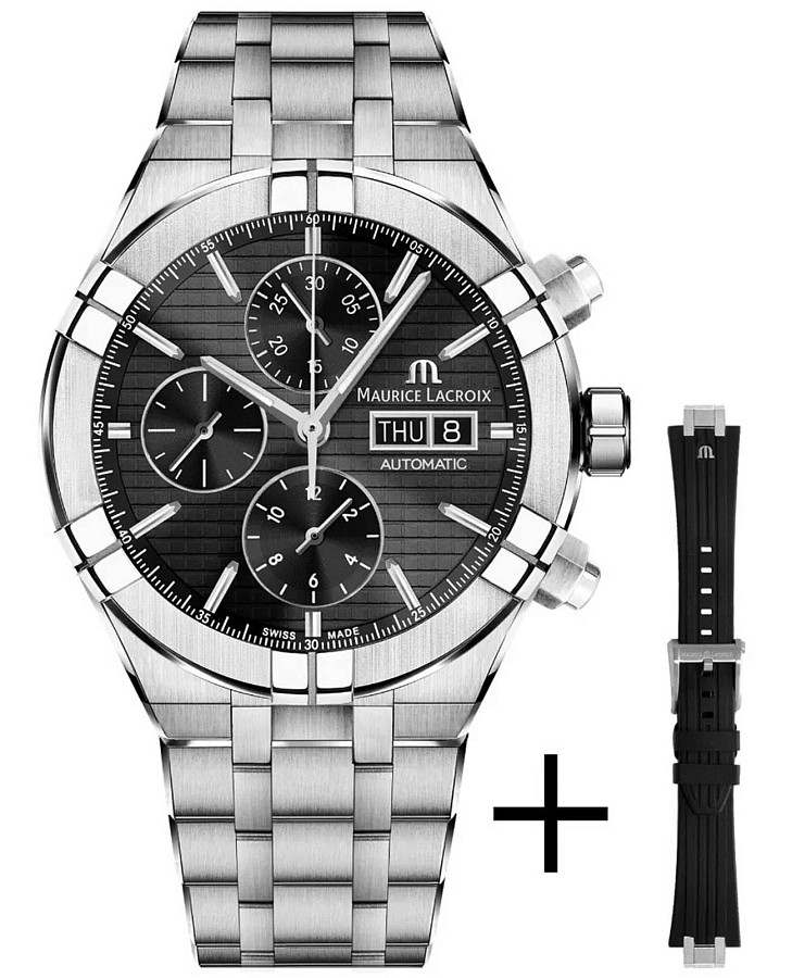 Часы Maurice Lacroix Aikon Automatic Chronograph AI6038-SS00F-330-A — мужские, черный
