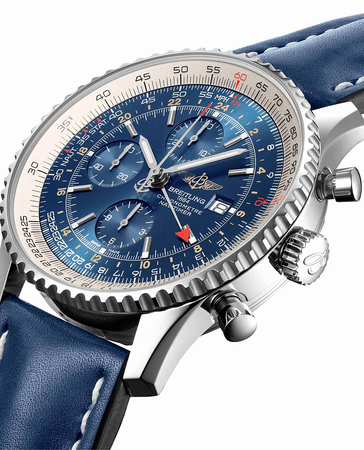 Часы Breitling Navitimer Chronograph GMT 46 A24322121C1X1 — механические, сталь металл