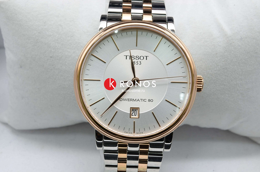 Часы Tissot Carson Powermatic 80 T122.407.22.031.01 — мужские, сталь c pvd покрытием