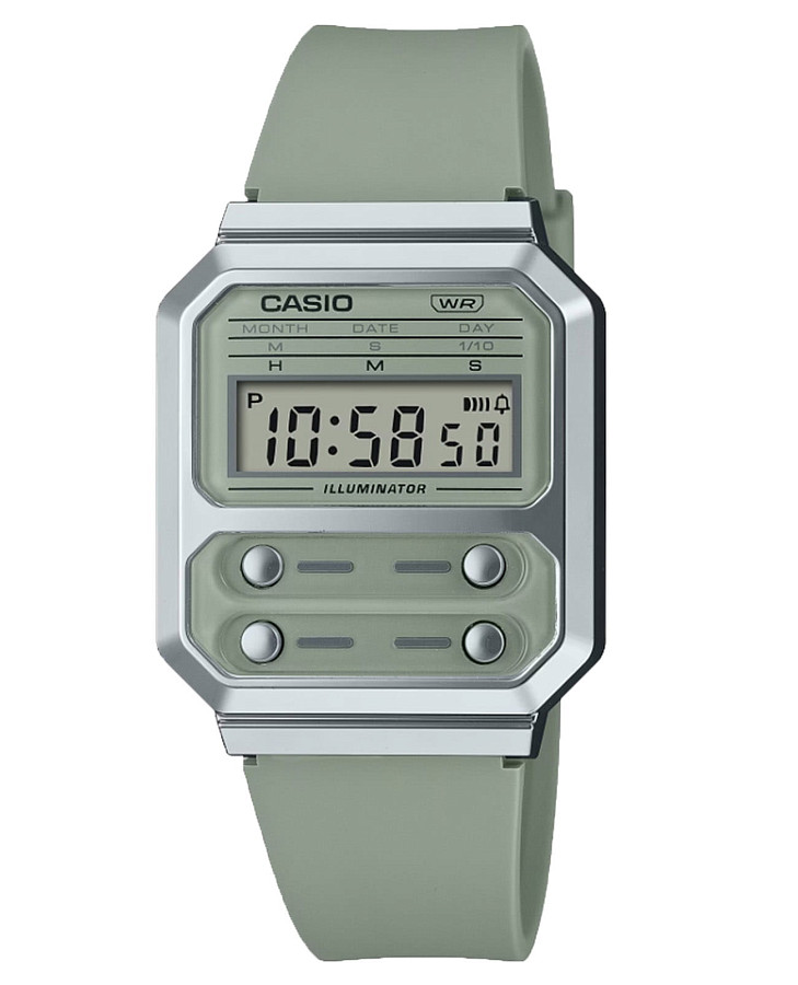Часы Casio Vintage A100WEF-3ADF — мужские, зеленый