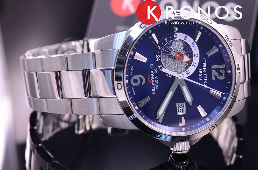Часы Certina DS Podium GMT C034.455.11.047.00 — кварцевые, сталь металл