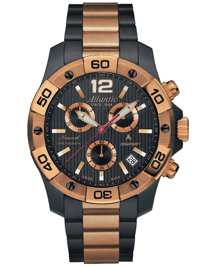 Часы Atlantic Searock Chronograph 87476.48.65RG4 — мужские, черный