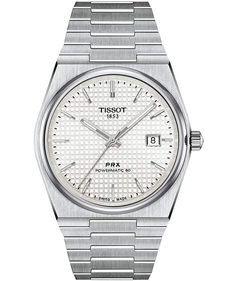 Часы Tissot PRX Powermatic 80 40mm T137.407.11.111.00 — мужские, белый