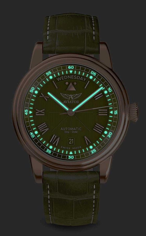 Часы Aviator Douglas Day-Date V.3.35.2.279.4 — мужские, кожаный