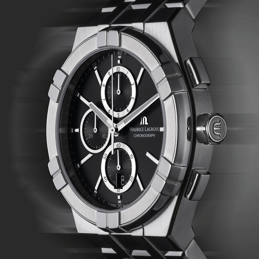 Часы Maurice Lacroix Aikon Quartz Chronograph AI1118-SS002-330-1 — кварцевые, сталь
