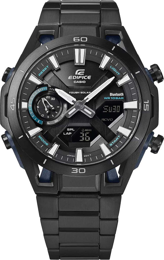 Часы Casio Edifice ECB-2300DC-1A — кварцевые, металл сталь
