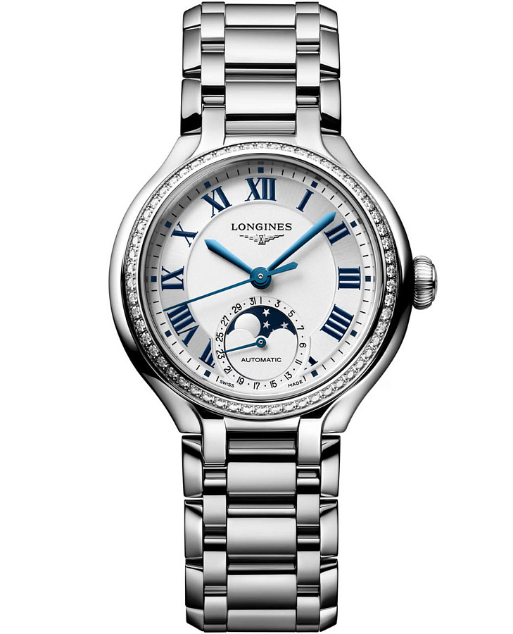 Часы Longines PrimaLuna Moonphase L8.126.0.71.6 — женские, серебристый