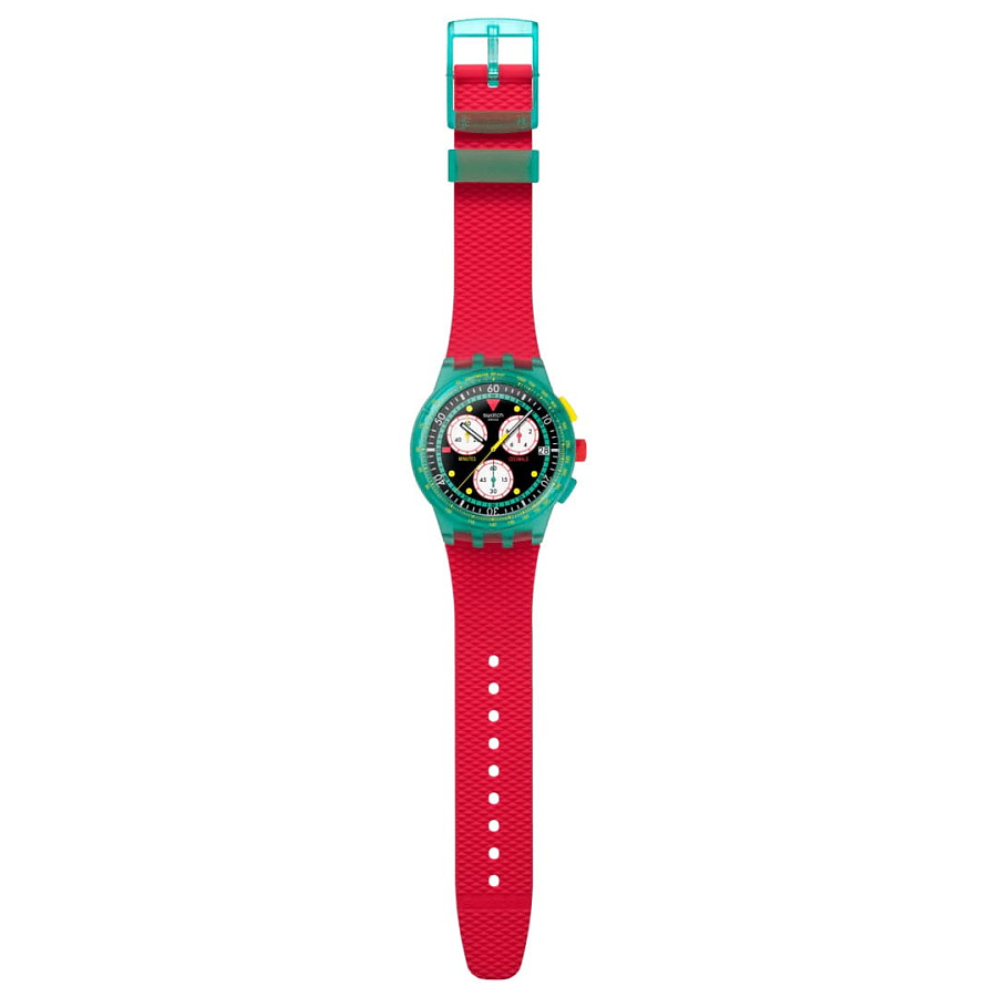 Часы Swatch Neon Emerald Chrono SUSG409 — силикон, мужские