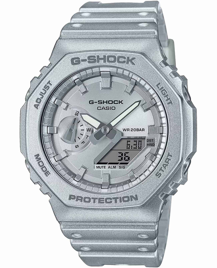 Часы Casio G-Shock GA-2100FF-8ADR (GA-2100FF-8AER) — мужские, серебристый