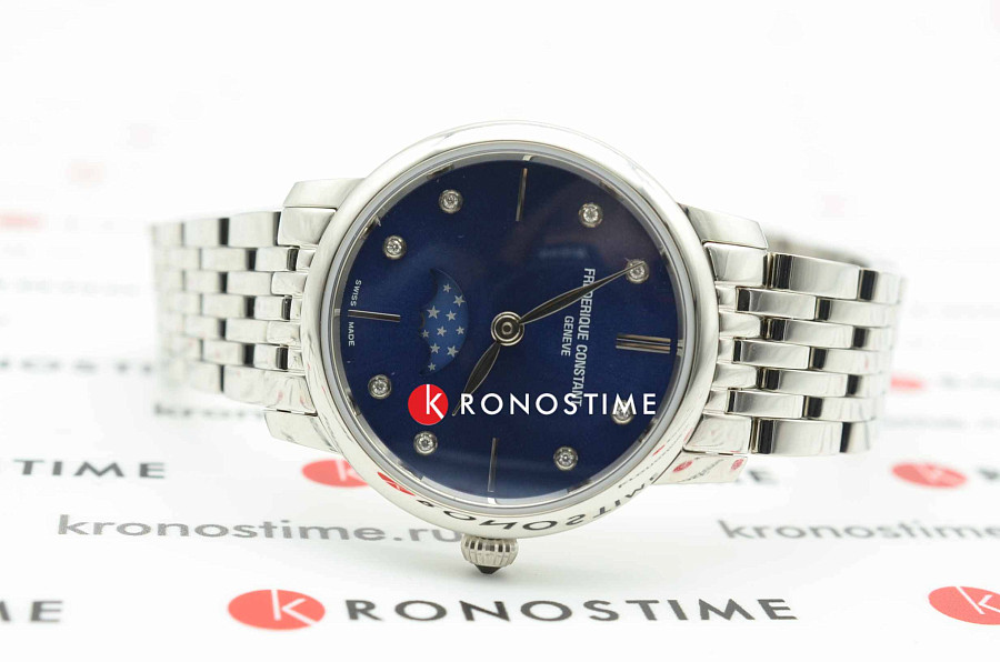 Часы Frederique Constant Slimline Ladies Moonphase FC-206ND1S26B — кварцевые, сталь металл